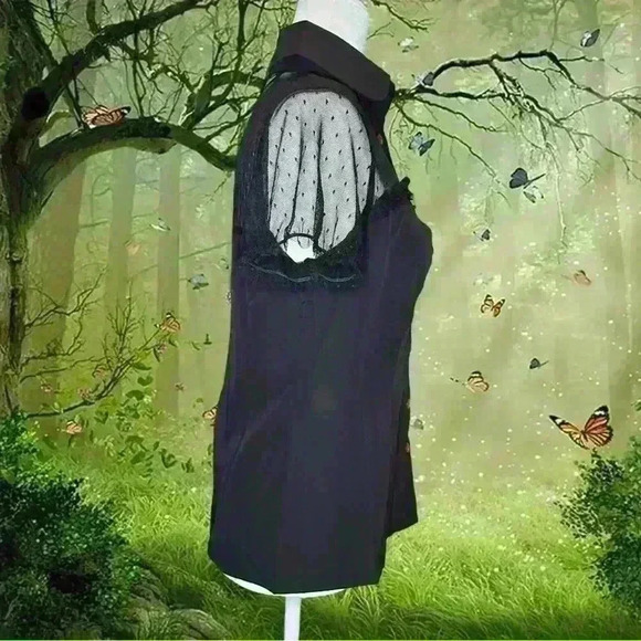 Y2K Whimsygoth Mesh Button Up Blouse - Picture 6 of 9